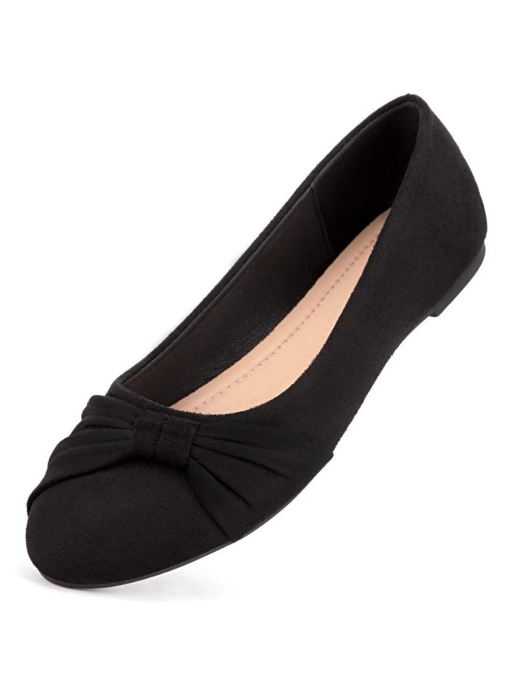 Women's Flats Shoes Faux Suede Round Toe Ballet Dressy Flats Comfortable Slip On